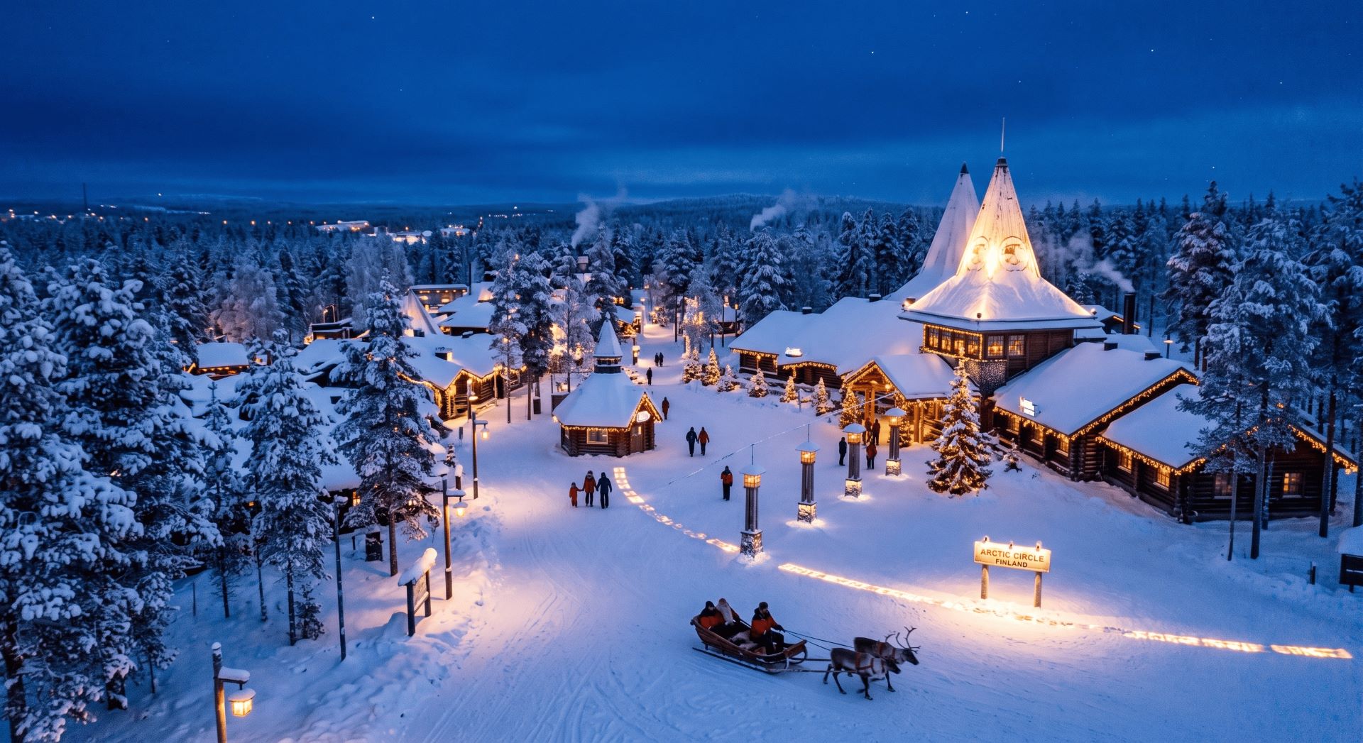 Arctic Circle sign at Santa Claus Village